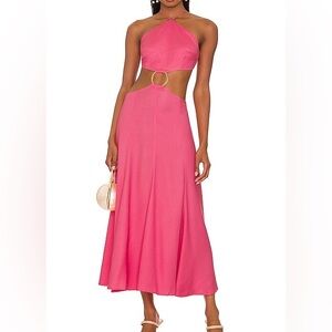 Cult Gaia Pink Halter Backless Dress